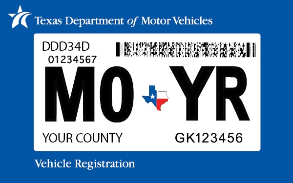 generic registration sticker