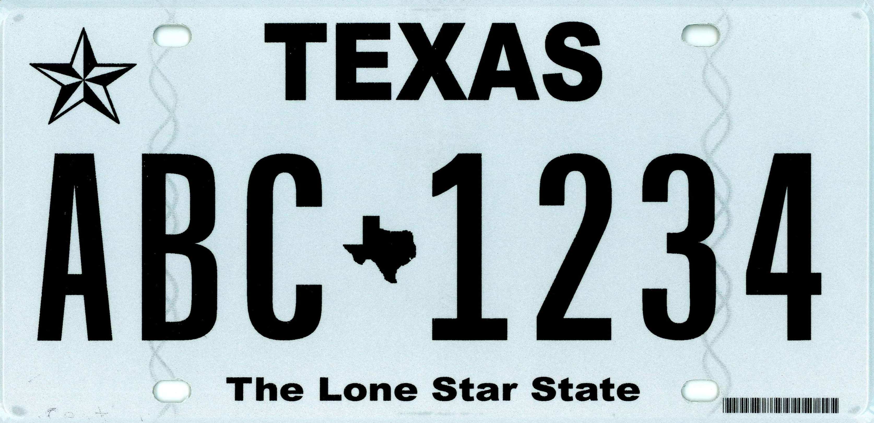 Standard license plates